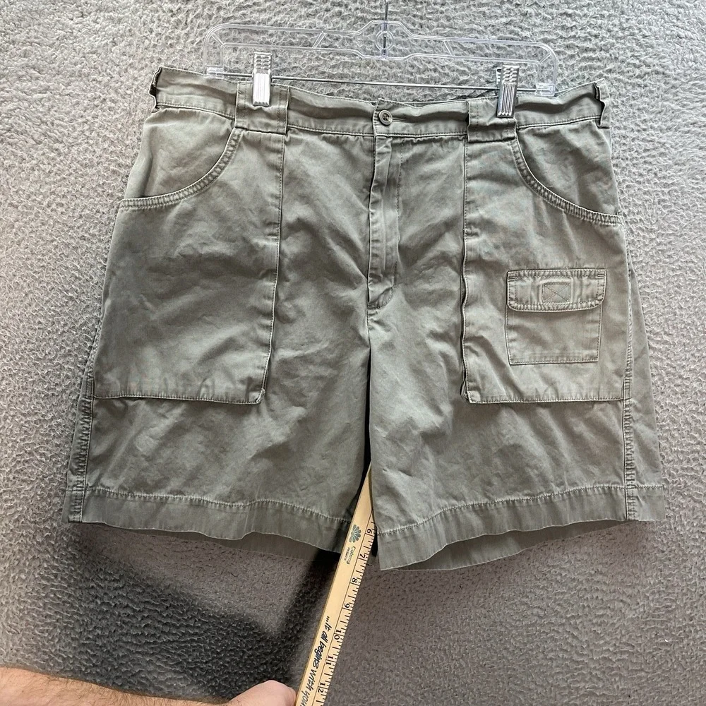 Eddie Bauer Shorts Womens 18 Green Duck Canvas Outdoors Hiking Camping‎ Workwear